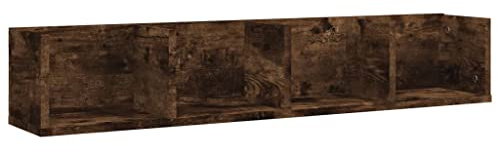 vidaXL CD-hylla rökfärgad ek 100x18x18 cm konstruerat trä, vägg hylla, hylla, dekorativ hylla, vägg hyllor, hyllor, dekorativa hyllor, svävande hylla