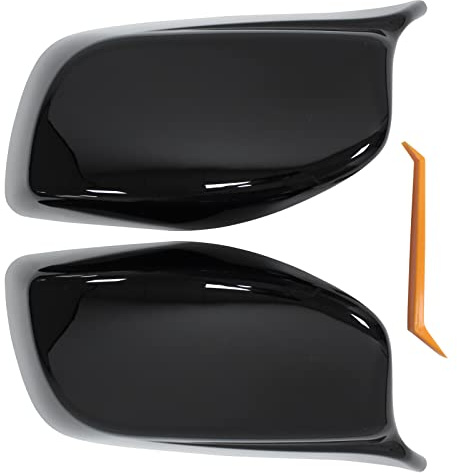 HouYeen Couvercles de rétroviseur latéral avant gauche et droit Noir brillant pour B-M-W 5 6 Series E60 E61 E63 E64 520d 530d 535d 540i 630i 635d