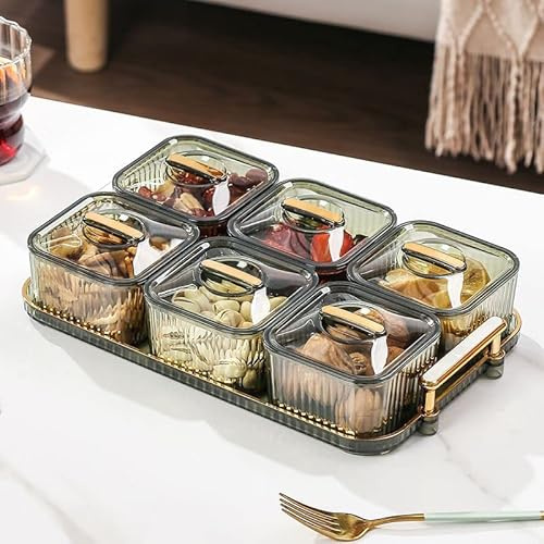 STARRY G Snack Serving Platter, Serving Box Set, Serving Tray with 3/4/6 Pack Removable Dish Bowls, Divided Serving Relish Bowls for Fruit Dessert Candy Appetizer Condiment Snacks Nuts