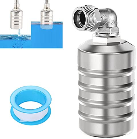 heofonm 304 Stainless Steel Fully Automatic Water Level Control Float Valve,Automatic Water Level Controller for Water Tank,Stainless Steel Mini Float Ball Valve (#D 1/2 '')
