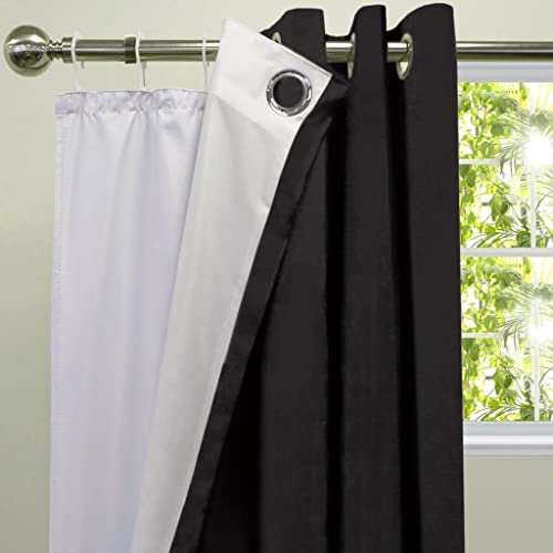 Nopton Textile Blackout Lining for Eyelet Curtains 3 Pass Thermal Insulated Includes Curtain Hooks (66 x 72 (Inc 24 Hooks))