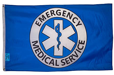 Flag 3x5 Ft (No Flagpole) 3x5FT EMS Flag Emergency Medical Service Banner Man Cave Garage Gift Ambulance