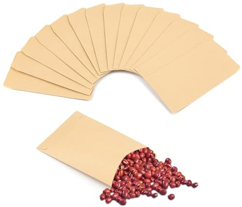 Papiertüten Klein Braun Samentütchen 360 Stück 6x10cm Flachbeutel Kraftpapier Tüten Samentüten für Saatgut Aufbewahrung,Blumensamen,Geschenktüten,Umschläge,Bonbons Süßigkeiten Münz Schmuck Verpackung