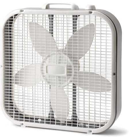BALALAMI Ventilador de caja resistente a la intemperie de 20 pulgadas, con 3 velocidades, 22 pulgadas de alto (color: blanco)