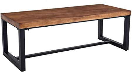 SnamicE Bürotisch, 8 cm dick, massives Kiefernholz, Büro-Computertisch mit stabilem Metallrahmen, multifunktionaler Konferenztisch/persönlicher Arbeitstisch (Dicke 8 cm, 220 x 90 x 75 cm)