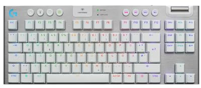 Logitech G G915 X LIGHTSPEED TKL - Kabellose, flache Gaming-Tastatur | Double-Shot-PBT-Tastenkappen, RGB-Hintergrundbeleuchtung, braunen taktilen GL-Switches für PC/Mac, DEU QWERTZ-Layout - Weiß