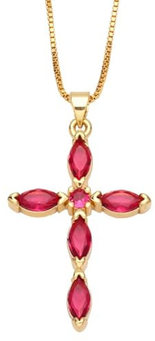 Collar Colgante Cadena Hombre Mujer Joyas Necklace Collares para Mujer B194-Fucsia