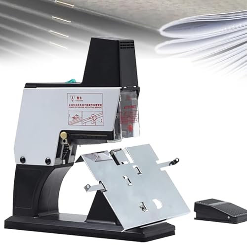 Grapadora Eléctrica Silla Montar,Encuadernadora Automática,Grapadora Eléctrica Con Pedal,9 Niveles Ajuste,Profundidad Encuadernación 100 Mm,Para Imprentas,Oficinas