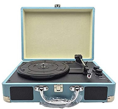 Aioneer Record Player Retro, Retro Bluetooth Speaker Portable Nostalgic Retro Phonograph Vinyl Record Machine Record Player Vinyl Vin Red-Free size