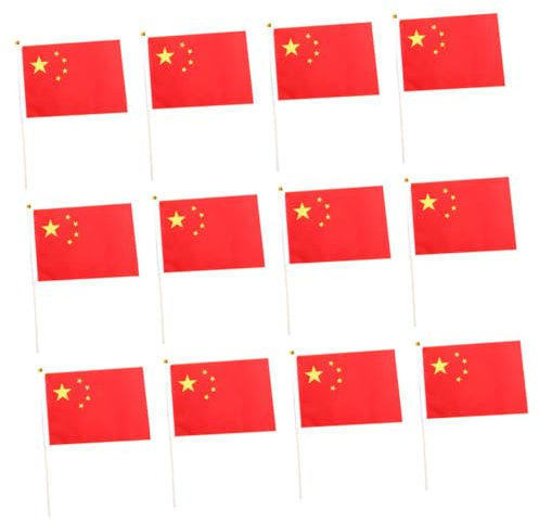 BESPORTBLE 50stücke Chinesische Nationalflagge Handgehaltene Miniatur Fahne Polyester Fahne Dekorative Flagge Für Garten Terrasse Wanddekoration