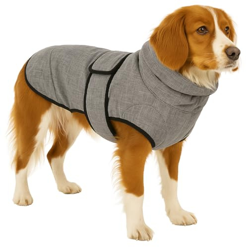 Flamingo Hundemantel Winter – Iglu Grau – 45cm – warm & modisch – Polyester – wasserabweisend – isothermische Innenschicht – reflektierend – Brust- & Bauchabdeckung – Geschirröffnung