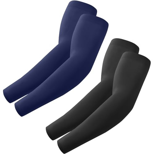 Roxun 2 Par Armskydd För Kvinnor Män Uv-Skydd Armbindor Gaming, Ärmar Volleyboll Armskydd Basket Armlingar Cykelsport Svart+Marinblå