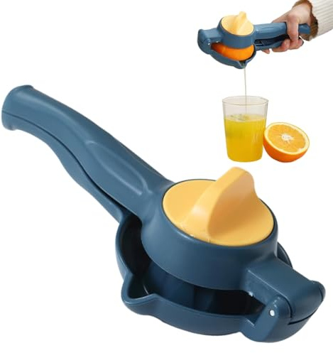 Exprimidor manual grande multifunción de cítricos, exprimidor de limón, naranja, pomelo y granada (azul)