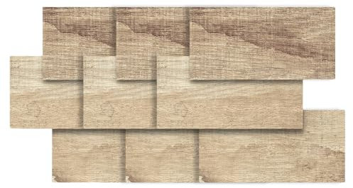 Lot de 9 autocollants pour carrelage en bois grainé faciles à coller - Installation facile dans n'importe quelle pièce et transfert de carrelage de salle de bain à long terme