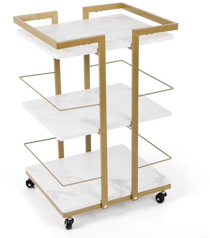 FAHKNS Esthetician Cart - 3 Tier Rolling Cart for Salon & Spa，Heavy Duty Mobile Nail Carts with Locking Wheels with Large Storage Space for Makeup，Skincare Tools，Salon Supplies
