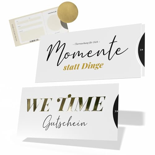 Creatastic Gutschein zum selber Ausfüllen mit Schriftzug We Time in Gold