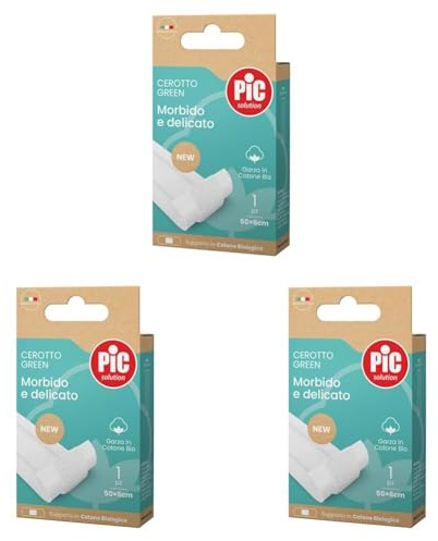 Pic Solution Cerotto Green Cotone Bio, Confezione da 3 Pezzo, Dimensioni 50x6cm