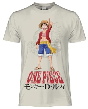 One Piece T Shirt Monkey D. Luffy. Maglietta Ufficiale Unisex. Maglia Regular in Cotone. Adulto Ragazzo