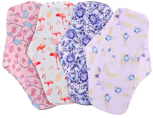 GANAZONO 4 pièces Lot de Protège-slips Réutilisables Lavables et Confortables pour Protection Quotidienne et Période