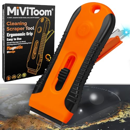 Hob & Oven Cleaner Tool Non Scratch with Storage Box for Ceramic Glass Cooker,16 Spare Multi-Purpose Cleaning Set - Removes Grease & Grime, Paint Stains, Stickers, Labels