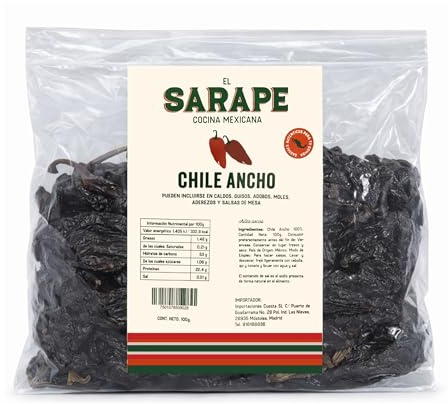 Chile Ancho 100 g - Auténtico Chile Deshidratado para Salsas, Moles y Guisos Tradicionales - Pack Laborawi (Chile Ancho)