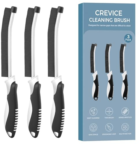 SetSail Crevice Cleaning Brush ，Multifunctional Bathroom Cleaning Brush with Comfortable Grip Window Groove Brushes Large Handle for Tiles, Kitchen Sinks & More,3 Pcs