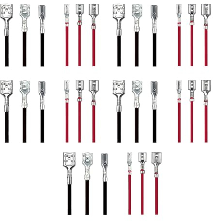 JUJUFREE 30 connettori femmina per altoparlanti da 2,8/4,8/6,3 mm, con manicotti isolanti, terminali a crimpare per giunzioni rapide Connecto