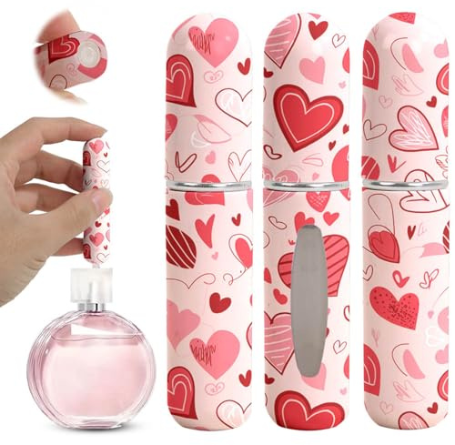 3 Pcs 5ml Atomizador Perfume Recargable, Frasco con Motivo de Corazón, Mini Frasco Decants, Atomizador Perfume, Para Viaje, Salir, Citas