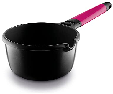 Fundix Castey Casseruola a induzione Antiaderente in Alluminio pressofuso con Manico Removibile, 1,25 l, 16 cm, Colore: Magenta