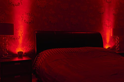 Auraglow Steckdosen Uplighter mit Roter GU10 Lampe, Schmaler Wandfluter