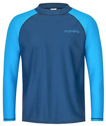 Herren UV-Schutz T-Shirt (Rashguard) UV Protect 50+, Oeko-Tex 100 in Marineblau oder blau/türkis