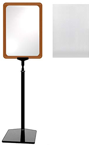 12 Plakatständer DIN A4 Rahmen rot mit U-Tasche, Ständer Kunststoff schwarz, Teleskopständer mit Fuß eckig und Stahleinlage, Kundenstopper höhenverstellbar bis 68 cm, Aufsteller