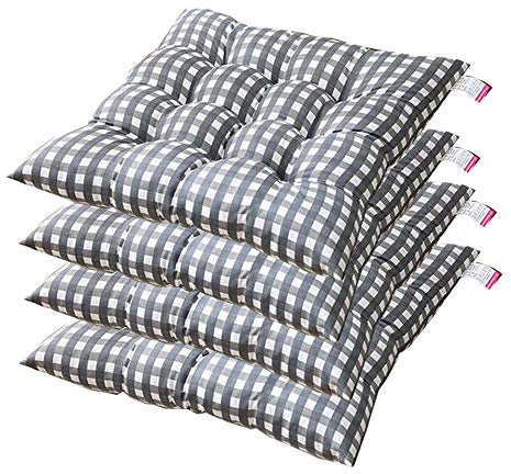 AGDLLYD Set de 4 Cojines de Asiento cojín de Silla 40x40x7cm para Interior y Exterior - Modelo 2019 - Muchos Colores - Acolchado Grueso/cojín de Suelo