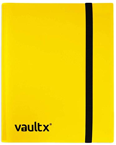 Vault X 9 Pocket Standard Strap Binder, Holds 360 Trading Cards in 20 Side-Loading Pages (Yellow)