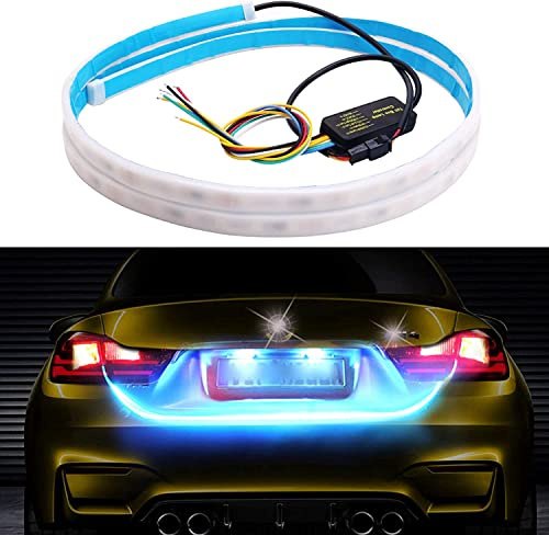 Goodream Car Tail Light, 12V Tailgate LED Daytime Running Lights Strip with Brake & Turn Signal for Cars SUV Truck Rear Trunk Glow Accessories (120cm)