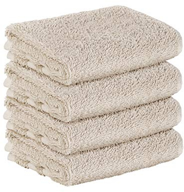 StickandShine 4er SET Premium Frottee Gästehandtuch 30x50 cm in Sand creme in 500g/m² aus 100% Baumwolle