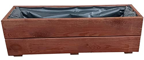 FKL DESIGN Home Deco Jardinière en Bois jardinière terrasse entièrement assemblée D27 Noyer (Longueur 60 cm)