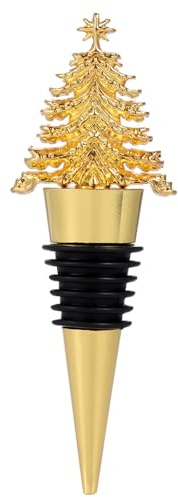 TOPBATHY Christmas Tree Wine Bottle Stoppers Gold Bottle Stopper Christmas Tree Shape Wine Corks Reusable Plug for Bar Holiday Xmas Party Favors