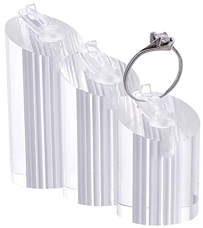 NBEADS 3 Stück Acryl Ringhalter, Transparent Zylinder-Ring-Display-Organizer Schmuck-Display-Halter Für Die Ring-Schmuck-Ausstellung, Klar