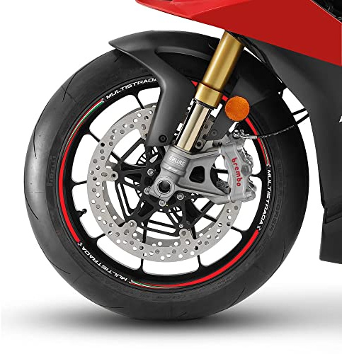 labelbike Adesivi Moto Cerchi Compatibile con Ducati | Multistrada v4, Strisce, Ruote, Tuning Kit, Decorazione