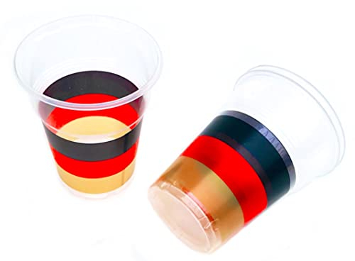 Generisch Deutschland Partybecher – Plastikbecher 0,3 L, Einwegbecher Schwarz-Gelb-Rot, WM Becher aus stabilem PP mit 350 ml Fassungsvermögen