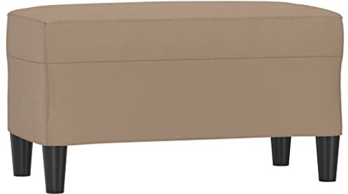 vidaXL Sitzbank, Multifunktionale Bank Polsterbank, Bettbank mit Holzbeinen, Flurbank Fußhocker für Wohnzimmer, Modern, Cappuccino-Braun Kunstleder