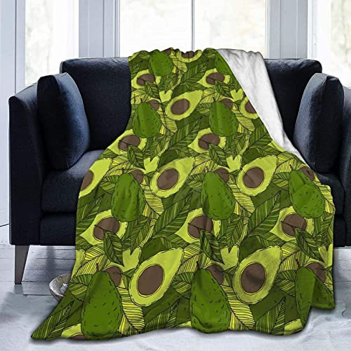 3D Kuscheldecke 130x150 Süße Avocado Warme Decke Grüne Frucht Flanell Fleecedecke Avocado Flauschig Weich Wohndecke für Sofadecke Couchdecke Sofaüberwurf Bettüberwurf