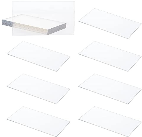 AHANDMAKER 20 Pcs Clear Acrylic Place Cards, Rectangle Acrylic Name Card Plate, Blank Seating Cards, Wedding Table Seating Chart Cards for DIY Guest Name Signs Number Wedding Table Decor, 3.5x2Inch