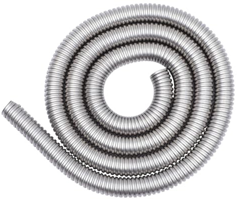 Cabilock Edelstahlseil Kabelschutz Flexibler Schlauch Kabelbaum Metallschlauch Draht Kabelhülsenschutz Hitzeschildschutz Edelstahl Silberner Metall-Gewindeschlauch Flexschlauch