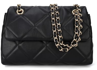 Gladdon Borsa a Tracolla da Donna Trapuntata in Pelle Vegana, con Scomparto per Carte di Credito, Regolabile, Rimovibile