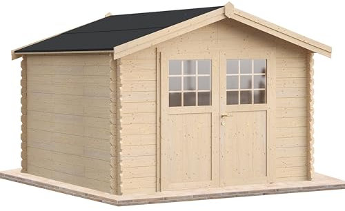 Casetta in legno da gia per esterni 12 mq 300x400 35mm MADE IN ITALY mod. BACH casetta in legno, rimessa attrezzi, deposito, box per esterni (Con Pavimento e Grondaia)