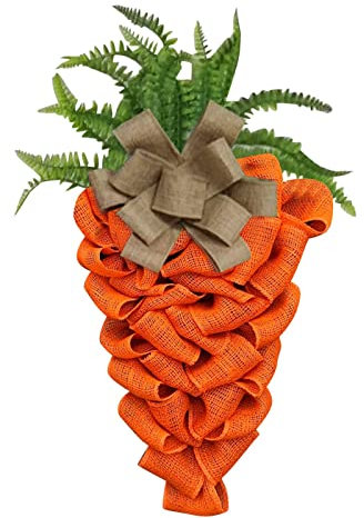 Ostern Osterei Dekokranz Künstliche Blumen Kränze Kranz Sommer Blätter künstliche grüne Karotte Lavendel Ostern Herbst hängt Ostern Blumenkranz Deko Hase Türkranz Haustür (C, One Size)