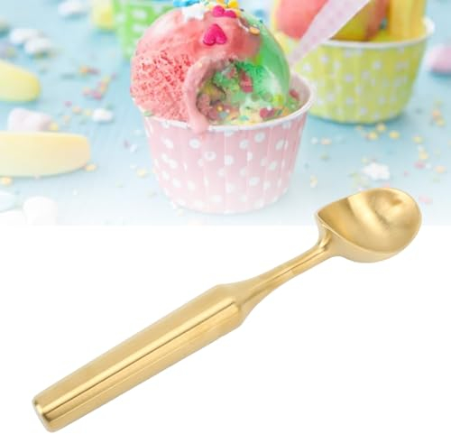 Paletta per Gelato, Paletta per Gelato in Acciaio Inossidabile 304, Paletta per Biscotti in Metallo, Paletta per Gelato con Manico Lungo, Cucchiaio per Palline di Gelato Alla Frutta Scavino(Oro)