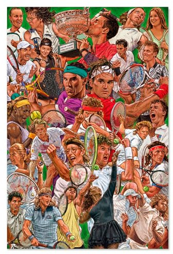 Tennis Legends Poster | Poster Deko Wohnzimmer oder Deko Schlafzimmer - Deko Zimmer - Größe 61 x 91 - Offizielle Fanartikel